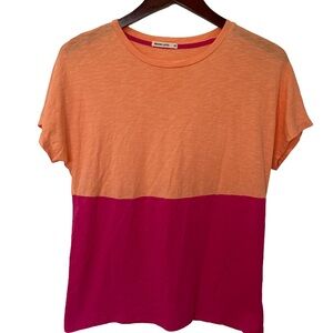 Marine Layer Women’s Size XS Coral Pink Color block Tee
